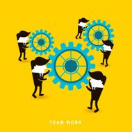 flat design of businessmen team work N2