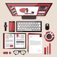 work place concept in flat design N2
