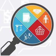 Magnifying glass and shopping basket N2