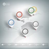 World map with pointer marks Infographic for business design and N9