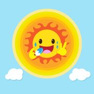 big sun like eat ice cream cartoon