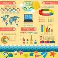 Travel Vacations Beach resort infographics N22