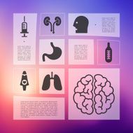 medical infographic with unfocused background N49