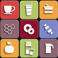 Set of flat food icons