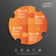 Abstract 3D puzzle infographic N26
