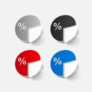 paper sticker Business pie chart N7