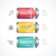 Vector detailed glossy battery like menu N3