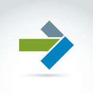 Geometric abstract symbol with arrow vector graphic icon