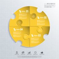Abstract 3D puzzle infographic N27