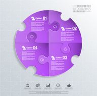Abstract 3D puzzle infographic N28
