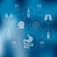 medicine infographic with unfocused background N43