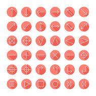 Vector thin icons set for mobile Line arrows Design elements