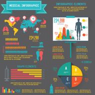 Medical info graphic design on dark background clean vector