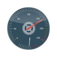 Flat Design Concept Speedometer Vector Illustration With Long Sh