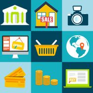 set flat business commerce icons design Vector illustration concept N2