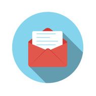 Flat Design Concept Email Send Icon Vector Illustration With Lon