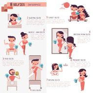 Eight selfies infographic Illustrator