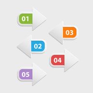 Vector web arrow buttons icon infographic isolated on a white