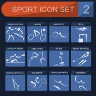 Sport icon set Flat style N2