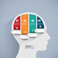 Infographics brain vector design template N6