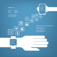 Smart watch concept infographics in modern flat design with space N2