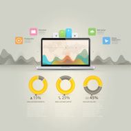 Vector computer infographics template with icons