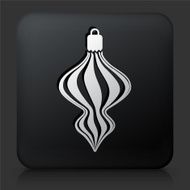 Black Square Button with Christmas Decoration Icon N14