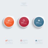 Glossy colorful plastic buttons for infographic