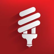 Lightbulb on red background clean vector