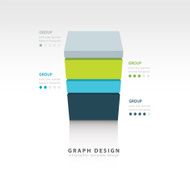 3d cube Vector template for infographic 4 color