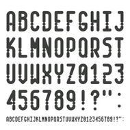 Vector simple narrow outline font