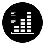 Bar Graph icon on a round button - DimSeries N55