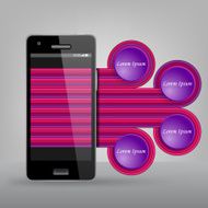 black mobile phone from the modern infographics