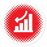 downward growth badge