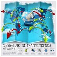 World Map Of Global Airline Traffic Trends Infographic N2