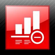 Bar Graph icon on a square button - Sleek Series N23