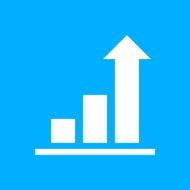 Bar Graph icon on a blue background N30