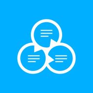 Venn Diagram icon on a blue background N8