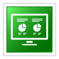 Computer Monitor icon on a square button N30