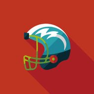 american football helmet flat icon with long shadow eps10 N29