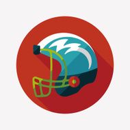 american football helmet flat icon with long shadow eps10 N30