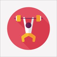 weightlifting flat icon with long shadow eps10 N19