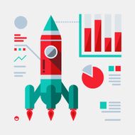 Flat Rocket Illustration