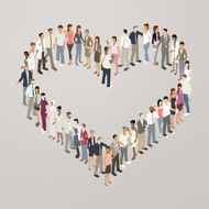 People forming heart shape