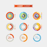 Graphic business ratings and charts Flat infographic elements clipart