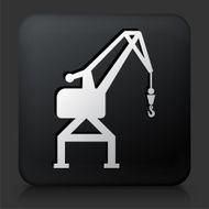 Black Square Button with Shipping Crane