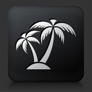 Black Square Button with Palm Tree Icon N15