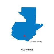 Detailed vector map of Guatemala and capital city N2