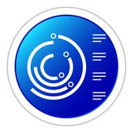 Radial Bar Graph icon on a round button N8