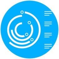 Radial Bar Graph icon on a round button N9